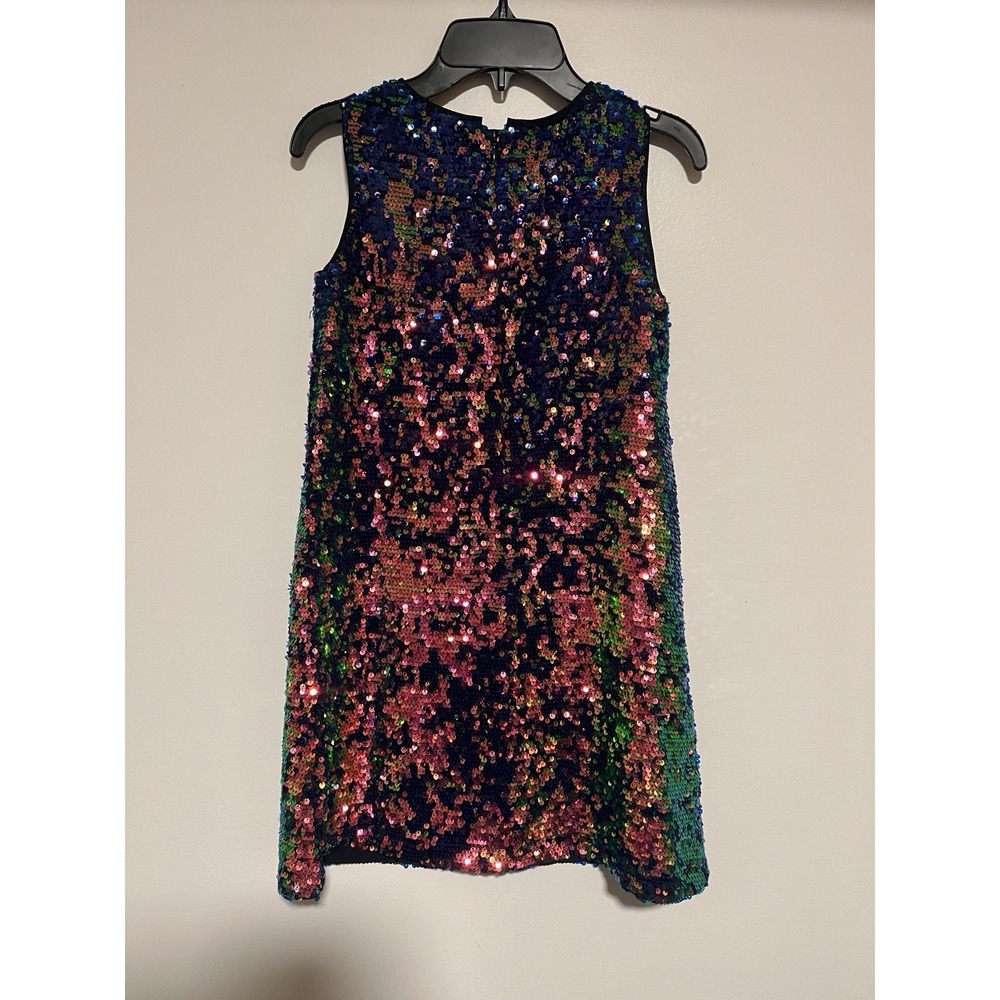 Gap Girls Rainbow Sequin Dress Size Medium Holiday Party Festive - Picture 4 of 8